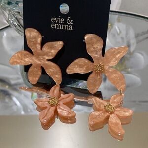 𝅺RESIN  Double Flower Earrings